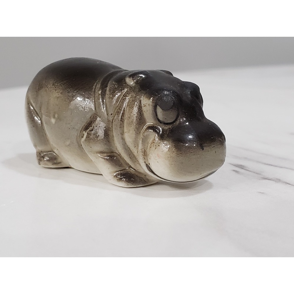 Vintage Miniature Baby Hippo‎ Hippopotamus Ceramic Trinket Mini Decor House - Picture 3 of 5